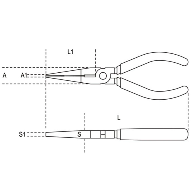 Vendita online Pinze a becchi mezzotondi 200 mm. art.1166BM 200